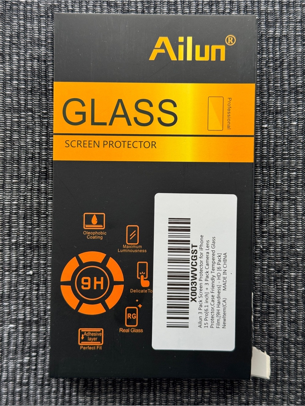 Ailun iPhone 15 Pro Tempered Glass Screen Protectors 2 Pack